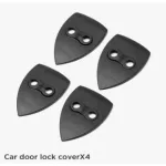 Luckeasy Door Door Lock Stainless Steel Protective Cover For Tesla Model 3 -imitation Carbon Fiber / Black 4pcs / Set