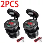 12v/24v Dual Usb Car Charger Outlet With Touch Switch Waterproof Dustproof Cap Led Car Sockets For Phone Tablet Camera Gps Dvr