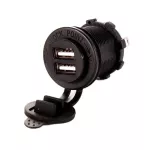 Car-Charger Dual USB Charger Socket Outlet 2.1 Amp Panel Mount 12V Moto USB Charging Adapter Plug Dual USBMOTORCLECLE Accessories