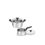 4 -piece Tefal Primary pot set, made of good quality stainless steel, strong, resistant to heat The bottom of the pan Can be used
