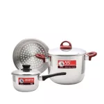 Zebra boiled pot 55th (22 cm) + pot (16 cm) model 1853220 Zebra, 2 sets of pots with 1 lid