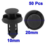 0.4 "RIVETS BUMPER FENDER USEL BLACK PUSH in Type Plastic for Car Pom Kit Auto Panel Clips Durable 10mm 50pcs
