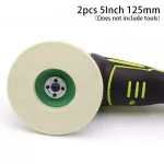 2x 5inch 125mm Wool Felt Polish Wheel Pad Cleaning Tool Buffing Polishing Disc Polisher Glass Replacement Spare for Rotary Tool
