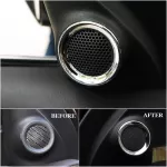 Inner Speaker Chrome Car Portable Door Stereo Ring Abs Plastic Pair for 2011-Jeep Grand Cherokee