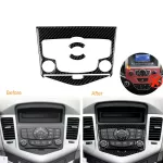4PCS Carbon Fiber Interior CD Panel Decal Cover Trim for Chevrolet Cruze 2009-15