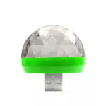 OTOLAMPARA 2 ชิ้น รถ USB Ambient Light DJ RGB มินิเสียงเพลงที่มีสีสัน LED Apple USB อินเทอร์เฟซปาร์ตี้วันหยุดบรรยากาศภายในโดม Trunk Lamp