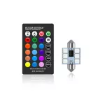 OTOLAMPARA C5W LED RGB Festoon 31 มม. 36 มม. 39 มม. 42 มม. รถภายในไฟรีโมทคอนโทรล multicolor โดมอ่านโคมไฟยานยนต์ DC 12 V