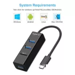 Type-C ฮับ USB กับเครื่องอ่านบัตร TF ศูนย์กลาง USB3.1 เพื่ออ่านบัตร TF + ฮับแยก