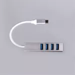 รางปลั๊กไฟ USB3.0 สี่พอร์ต HUB ฮับคอมพิวเตอร์ ส่วนต่อขยาย อะลูมินัมอัลลอย ตัวแยกประเภท c