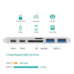 แท่นวางมัลติฟังก์ชั่นแบบ dual type-c หกในหนึ่งเดียว USB3.1 HUB hub