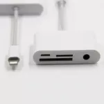 เหมาะสำหรับการ์ดสายเคเบิลอะแดปเตอร์แอปเปิ้ลไดรฟ์ฟรี TF SD อ่านแอปเปิ้ลสายสัญญาณเสียงอะแดปเตอร์โทรศัพท์มือถือ OTG