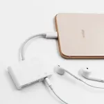 เหมาะสำหรับการ์ดสายเคเบิลอะแดปเตอร์แอปเปิ้ลไดรฟ์ฟรี TF SD อ่านแอปเปิ้ลสายสัญญาณเสียงอะแดปเตอร์โทรศัพท์มือถือ OTG