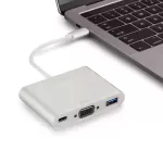 ตัวแปลง USB3.0 Type-C เป็น VGA สายอะแดปเตอร์แปลง Type c เป็น VGA อะแดปเตอร์สามในหนึ่งเดียว