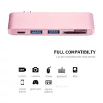 USB3.0*2+SD+TF+PDห้าในหนึ่งเครื่องอ่านการ์ด