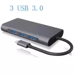 Usb Type C Hub Type-C To Hdmi 4 Vga Adapter Rj45 Lan Ethernet Sd Tf Usb-C 3.0 3.5mm Jac Audio For Macbo Pro/air