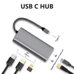 USB C Hub USB C TYPE C TRJ45 Ethernet Networ USB 3.0 5A Adapter Thunderbolt 3 For Macbo Pro Samng S8 S9