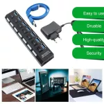 Usb 3.0 Hub Usb Hub 3.0 Multi Usb Splitter 3 Hab Use Power Adapter 7 Port Multiple Expander Usb3 Hub With Switch For Pc Us/eu