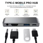 Usb C Hub Usb Type C 3.1 To 4 Hdmi Adapter Usb 3.0 Adapter Doc For Macbo Ipad Air 4 Tf Sd Reader Slot 6 In 1 Usb Hublr2