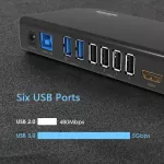 Wavlink Dual 2K USB 3.0 Universal Docking Station รองรับ DVI/HDMI/VGA มี 6 พอร์ต เชื่อมต่อได้ทั้งคอมพิวเตอร์และโน๊ตบุ๊ค พร้อมรับประกัน 3 ปี