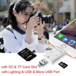 3in1 i Flash Device USB OTG Micro USB SD SDHC TF Card Reader for iPhone 11 Pro X XS MAX XR 6 7 8 plus 12 For ipad Android Phone