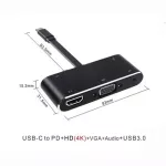 Wocsic Type C HUB เป็น HDMI 4 พัน USB3.0 เสียง VGA HUB สายฟ้า 3 อะแดปเตอร์สำหรับ MacBook pro Samsung Note8 S8 S9 Dex โหมด Nintendo
