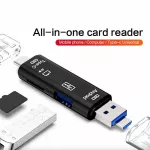 Wocsic 5 In 1 เครื่องอ่านการ์ดความเร็วสูง Micro USB Type C OTG ไปยัง USB 3.0 Adapter TF SD Memory Card Reader สำหรับโทรศัพท์คอมพิวเตอร์แล็ปท็อป PC