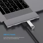 Wocsic USB 3.1 Type-C Hub เพื่อ HDMI อะแดปเตอร์ 4 พันสายฟ้า 3 USB C Hub กับ Hub 3.0 TF SD อ่านสล็อต PD สำหรับ MacBook Pro / อากาศ 2018/2019
