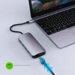 Wocsic Type-C Docking Station 8-in-1 พร้อม Hub USB-C ไปยัง HDMI Docking Station PD Charging