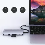 Wocsic Type-C Docking Station 8-in-1 พร้อม Hub USB-C ไปยัง HDMI Docking Station PD Charging