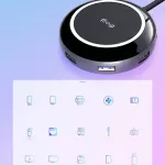 Wocsic TYPE-C แท่นวาง Nine-in-one พร้อมที่ชาร์จไร้สายตัวเรือนอะลูมิเนียมสำหรับ Apple Huawei