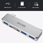 Wocsic 5 In 1 Usb C Hub Type C ถึง 3xUSB3.0 + 1xTF Card Reader Adapter สำหรับ Macbook แล็ปท็อปอะไหล่และอุปกรณ์เสริม