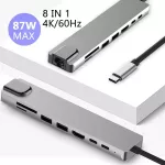 Wocsic HDMI 4K 60Hz USB C แท่นวางแล็ปท็อป RJ45 PD Fealushon สำหรับ MacBook Samsung Galaxy S9 / S8 / S8 + Type C Dock Type-c HUB