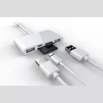 ตัวเชื่อมต่อ Apple โทรศัพท์มือถือเครื่องอ่านการ์ดห้าในหนึ่งเดียวไปยังเครื่องอ่านการ์ด SD/TF/USB มัลติฟังก์ชั่น