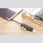 7IN1 สายโปร่งใสหดได้สีน้ำตาล HDMI+type+USB3.0*3+ SD+TF รองรับ Nintendo