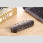 7IN1 สายโปร่งใสหดได้สีน้ำตาล HDMI+type+USB3.0*3+ SD+TF รองรับ Nintendo