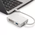 Type-C HDMI + VGA + DVI + USB3.0 สี่-in-one แปลง 4in1 ความละเอียดสูงสายวิดีโอ