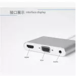 HDMI + VGA + สายสัญญาณเสียงอะแดปเตอร์สามในหนึ่งเดียว