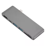 6-in-1 แท่นวางฮับ Type-C หัวเดียวไปยัง HDMI + 2 * USB3.0 + PD + SD + ฮับเครื่องอ่านการ์ด TF