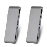 6-in-1 แท่นวางฮับ Type-C หัวเดียวไปยัง HDMI + 2 * USB3.0 + PD + SD + ฮับเครื่องอ่านการ์ด TF