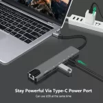 พร้อมส่ง  8-in-1 อะแดปเตอร์ฮับการ์ดรีดเดอร์ USB Type-C Hub 4K HDMI RJ45 USB SD/TF PD ชาร์จเร็ว สำหรับ MacBook Air Pro PC