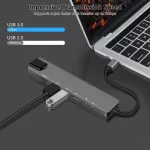 พร้อมส่ง  8-in-1 อะแดปเตอร์ฮับการ์ดรีดเดอร์ USB Type-C Hub 4K HDMI RJ45 USB SD/TF PD ชาร์จเร็ว สำหรับ MacBook Air Pro PC