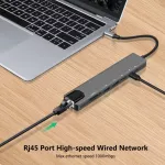 พร้อมส่ง  8-in-1 อะแดปเตอร์ฮับการ์ดรีดเดอร์ USB Type-C Hub 4K HDMI RJ45 USB SD/TF PD ชาร์จเร็ว สำหรับ MacBook Air Pro PC