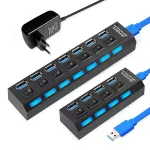 Usb Hub 3.0 Hub Usb Splitter Multi Usb 3.0 2.0 Hub Usb3 4/ 7 Port Multiport Hab Pc Accessories With Power Adapter For R