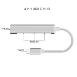 Usb C Hub Usb 3.0 Hub Type C Usb Splitter Thunderbolt 3 Usb-C Doc Adapter For Macbo Pro 13 15 Air Mi Pro Matebo