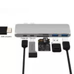 Usb Type C Hub Hdmi-Pat Rj45 1000m Thunderbolt 3 Adapter Usb C Doc With Tf Sd Reader Slot Pd For Macbo Pro/air