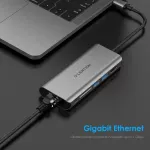 Usb C Gigabit Ethernet Hub With 4 Hdmi 2 Usb 3.0 Card Reader Type C Charging Digit Av Multiport Adapter For Macbo Pro16