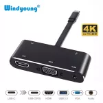 Usb Type C Hub Usb-C To Hdmi 4 Usb3.0 Audio Vga Hub Thunderbolt 3 Adapter For Macbo Pro Samng Note8 S8 S9 Dex Mode