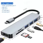USB C Hub Adapter USB C to USB 3.0 HDMI-PAT DOC for Macbo Air PC Accessories USB 3.0 Type C Splitter