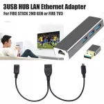 Fast 10/100 Mbps Auto-Sing 3 Port Usb Hub Lan Ethernet Connector Adapter For Fire For Generation 2 3 Or 4