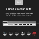 8 In 1 Usb-C Hub Type-C Multiport Card Reader Adapter 4 Hdmi-Pat For Notebo Multi-Function Extension Accessories